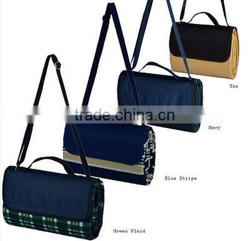 2014Xinbo Grid Print Picnic Outdoor Polyester Fleece Picnic Blanket