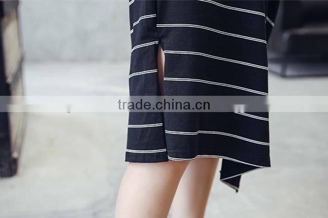 Wholesale women female dress soft cotton strip dress women ladies causal dress