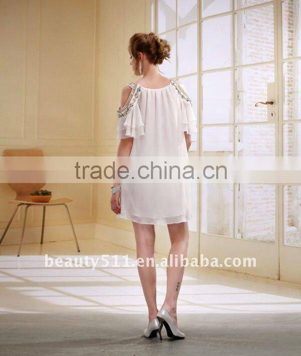 Astergarden New Design Emma Roberts Style Beaded Chiffon Mini Dress AS032-2