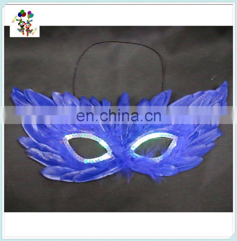Hen Night Party Dance Blue Feather Masquerade Masks HPC-0432