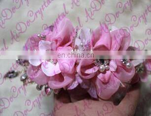 Aidocrystal Bridal Hair Flower Headpiece Wedding Party Women pink Hair accessories for women