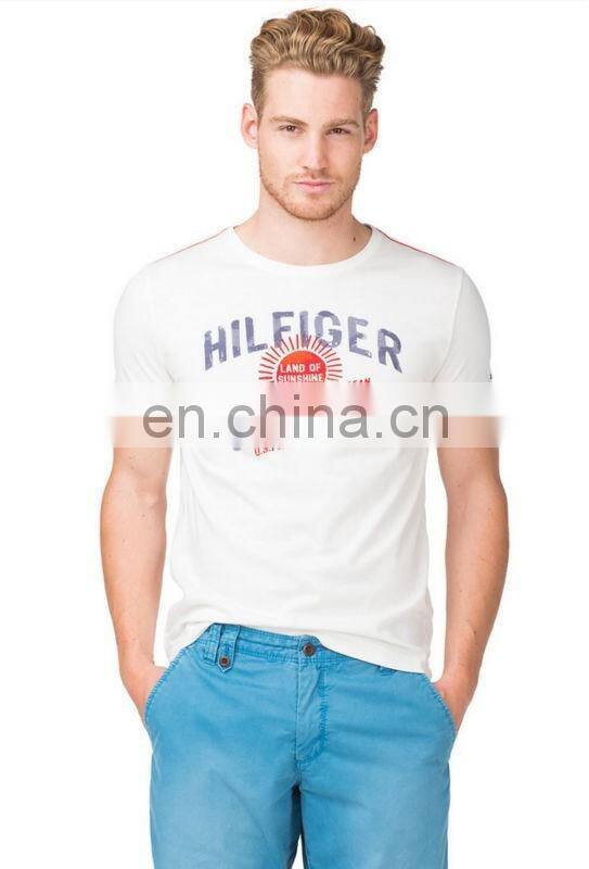 Latest fashion Round neck casual men's top summer t-shirt printing for OEM