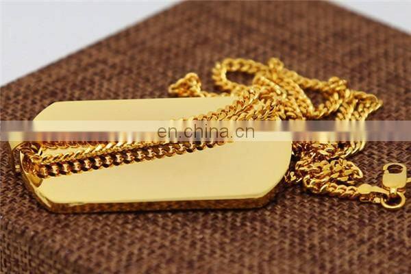 Hot blank dog tag wholesale brass gold plating thick high end durable metal pet dog tags