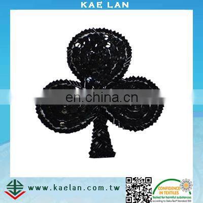 Custom heart shape design sequin embroidery patch