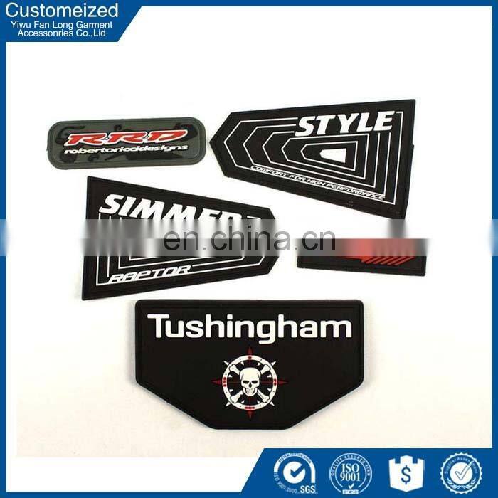 Custom 3d rubber patch logo for brand garment