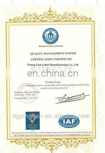 fashionable straight cut woven label for clothing