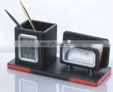 Modern Leather Penholder with Calendar