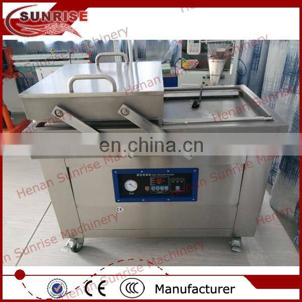 Double chamber stainless steel food vacuum packing machine