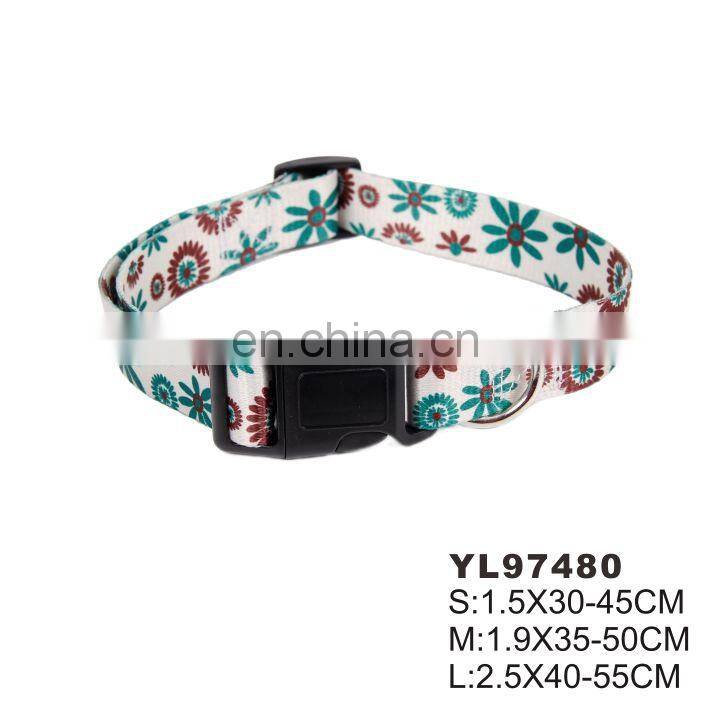Fashionable Flower Printing Traffic Contral Handle Colorful PVC Comfortable Adjustable Durable Leash For Dog