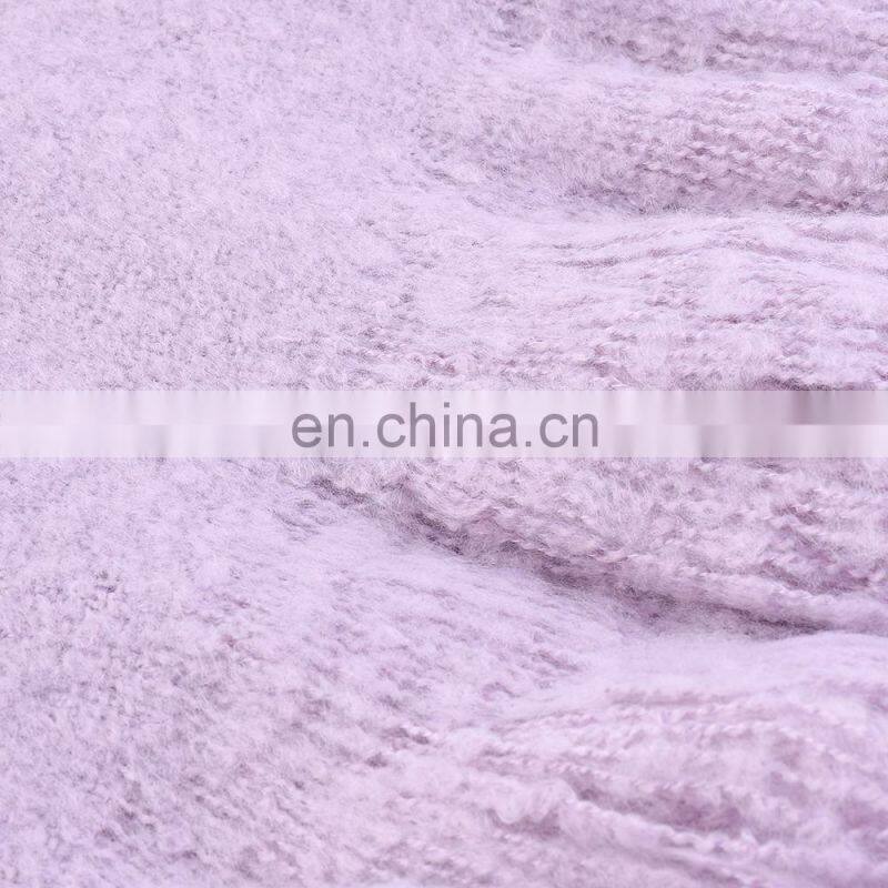 Wholesale Custom Soft Solid color Light Purple Throw Blanket For Sofa