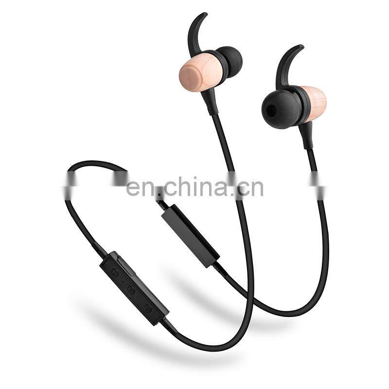 2019 New Wood Bluetooths Headphone Neckband Bluetooths Headphones Running Headphones