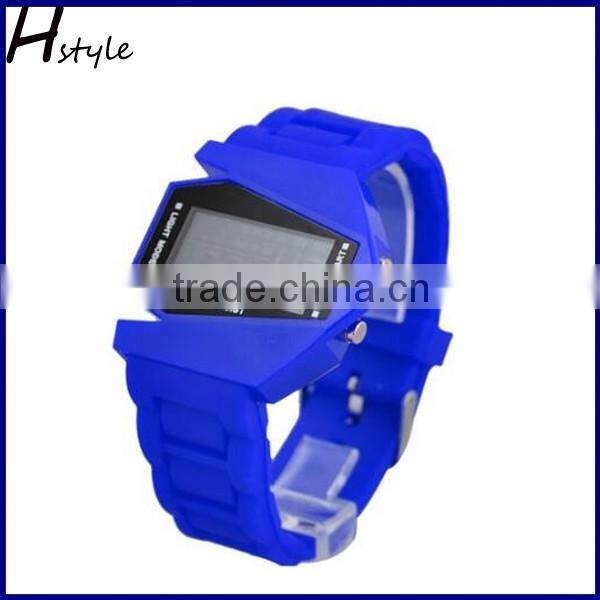 Elegant Plane Style Digital Display LED Silicone Wrist Watch White WP014