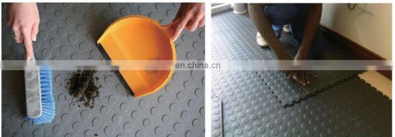 PVC modular interlocking floor tiles for workshop indoor round coins style