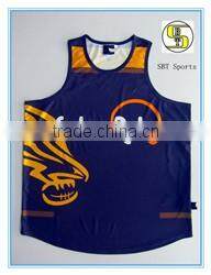 Digital print custom blue basketball jersey