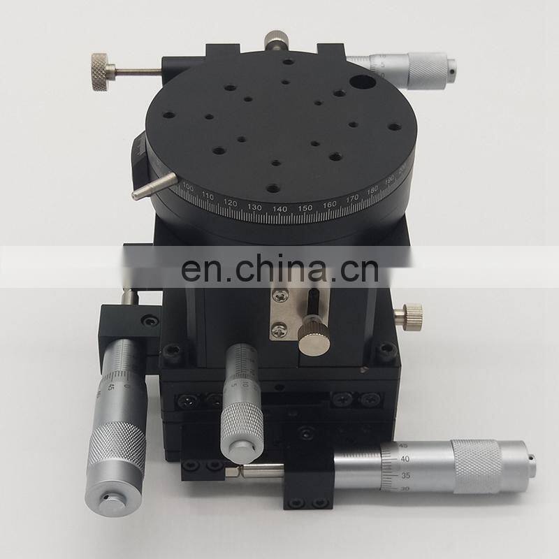 SEMXYZR-80 XYZR 4-Axis Micrometer Linear Stage 80x80mm Crossed Guide Rail Manual Linear Stage