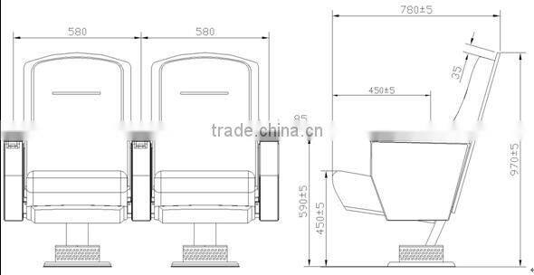 Foldable Wooden Auditorium seating HJ6825-L