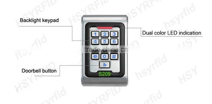 Metal gate digital lock wiegand 26 controller standalone RFID Reader HSY-S209