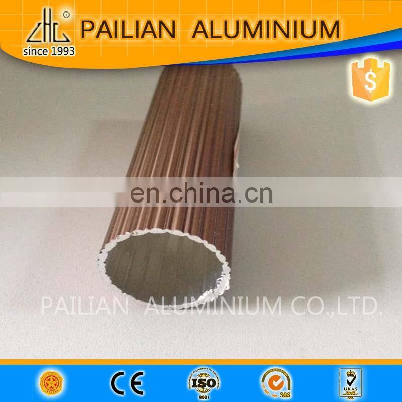 Vintage home decor aluminium profile ,wood texture aluminium pole,wood grain aluminium curtain rob OEM