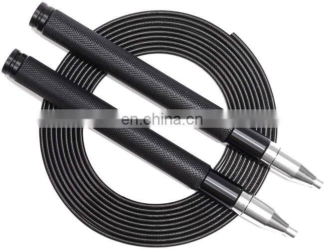 High Speed Skipping Rope Tangle-Free with Self-Locking Screw-Free Design Rope-Adjustable (2 Cables) Aluminum Alloy Non Slip Hand