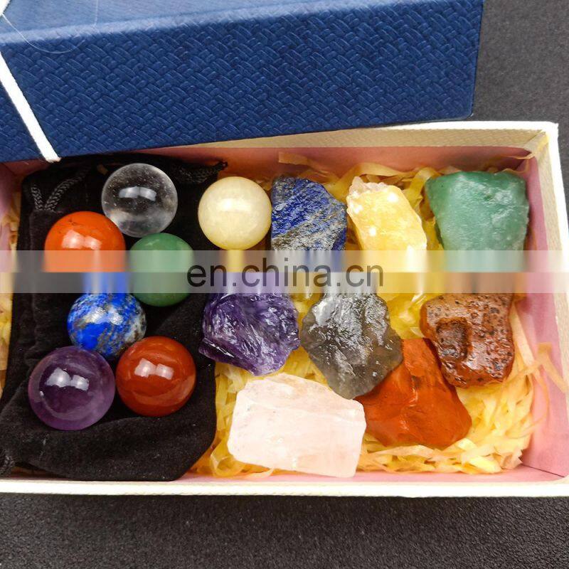 High Quality Crafts Store Wholesale Crystals 7 Chakra Gemstones And Natural Crystal Healing Stones Boxes Set