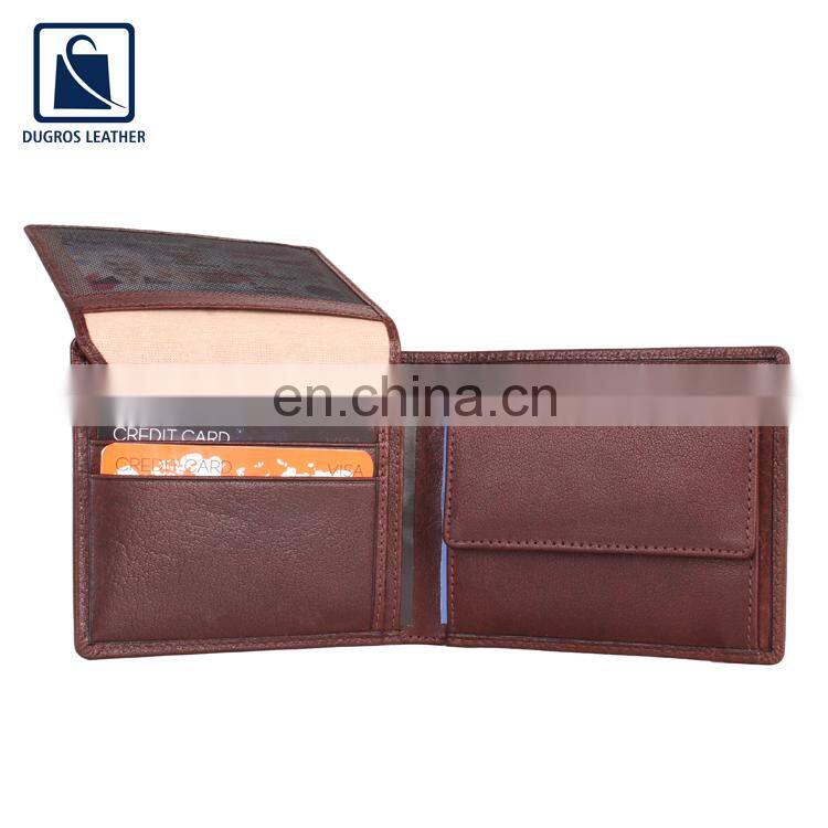Cotton Lining Material Fashion Style Elegant Design Genuine Leather Wallet for Men
