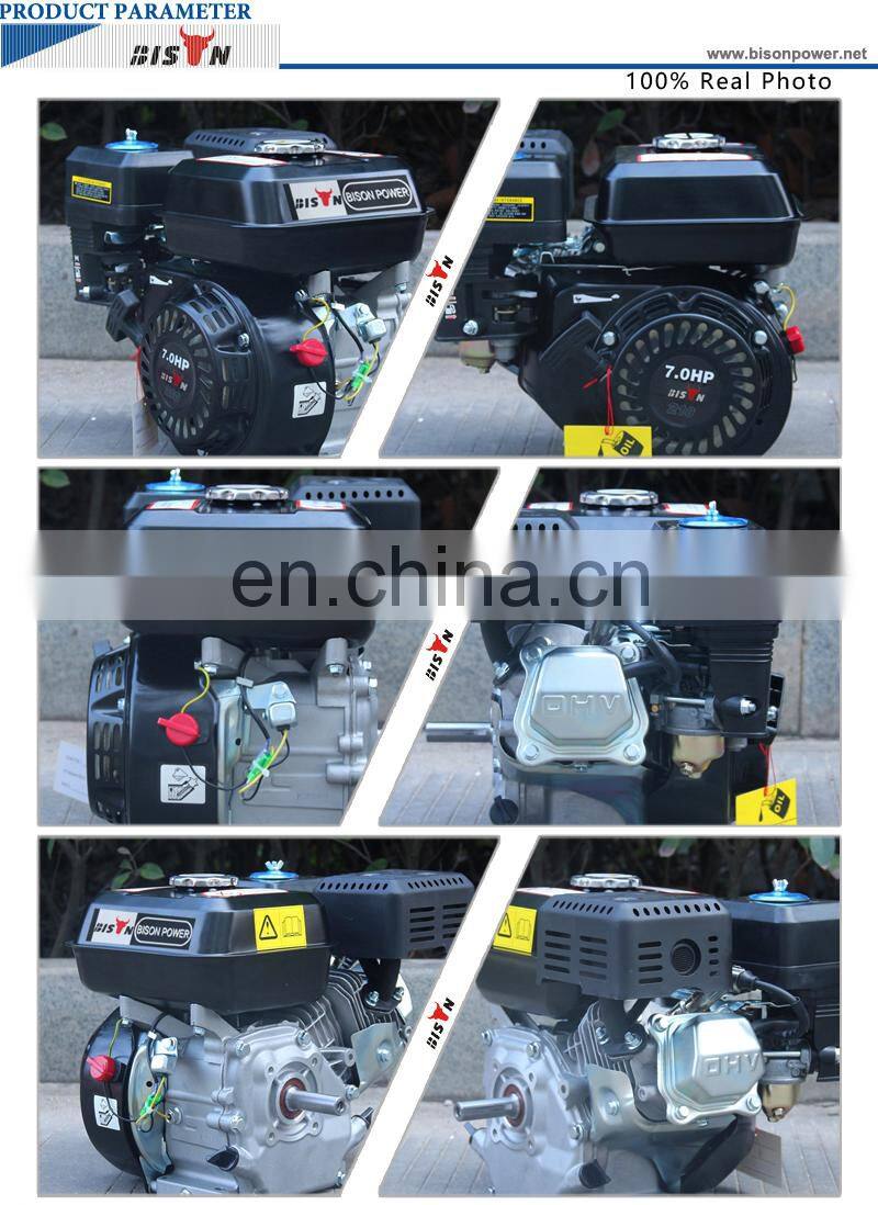 BISON ohv single cylinder 4 stroke 7hp 210cc petrol engine gasoline 170f with electric start