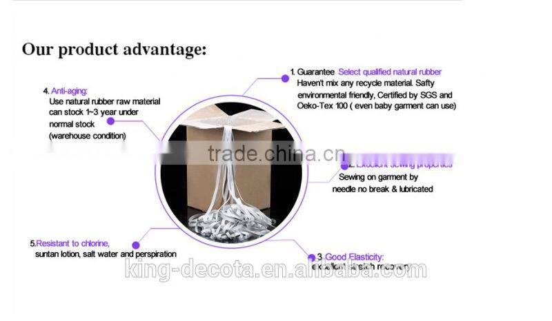 wholesale high elastic latex rubber tape for swimwear