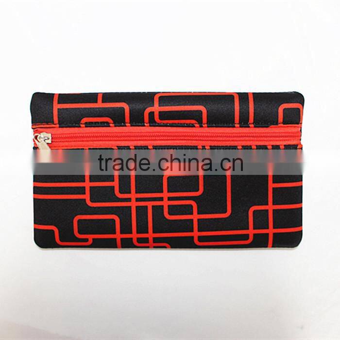 large nice two pockets neoprene pencil case