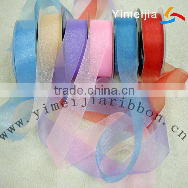 different width of the blue color organza ribbon