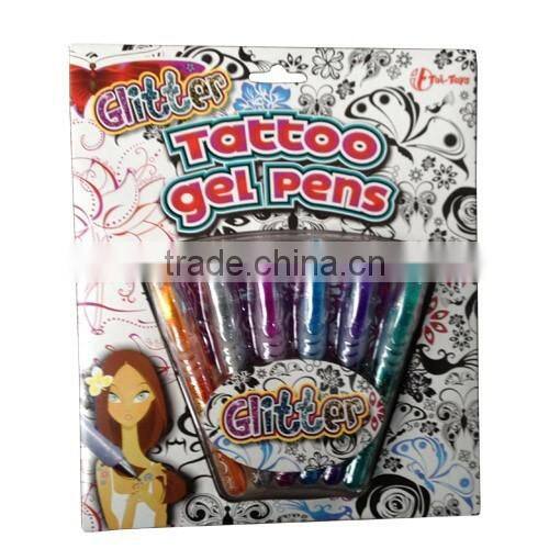 Best selling plastic promotional tattoo gel pen