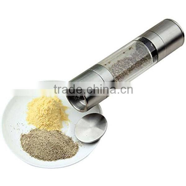 Manual Spice Crafts Salt and Pepper Grinder Set, Stainless Steel Salt Grinder