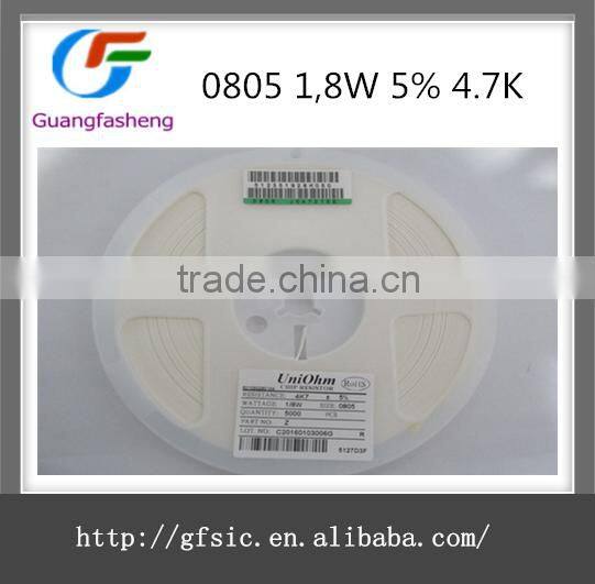 Resistor 0805 1 8W 5% 4.7K