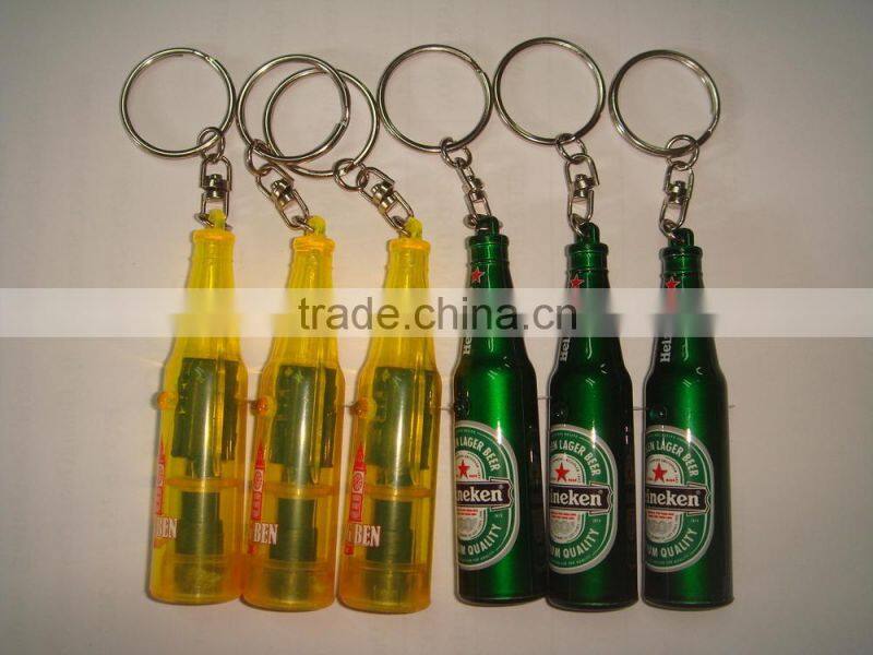 promotional gifts led projector bottle shape keychain,custom led bottle keychain ,led beer shape projector bottle keychain