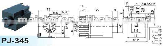 Female jack dc plug connector tip