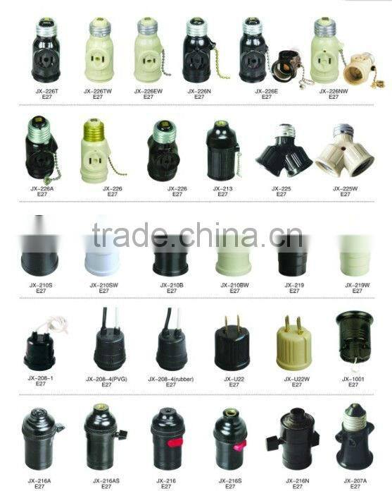 factory direct sales e27 edison screw bakelite lampholder with CE approved