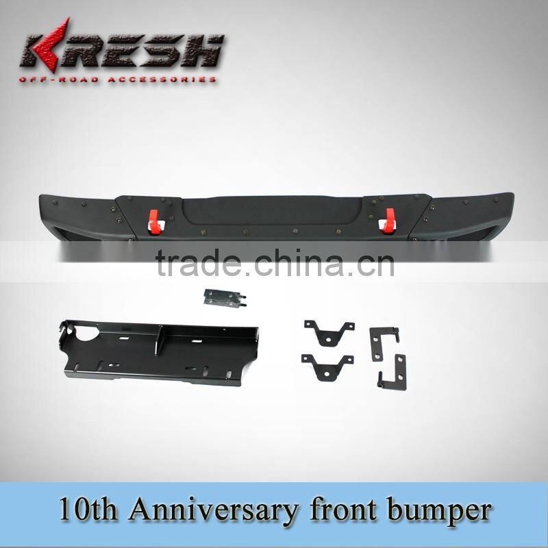 KRESH brand NEW design 4x4 SUV Rubicon 10th anniversary front bar for Wrangler 2007-2015JK with black color and steel material