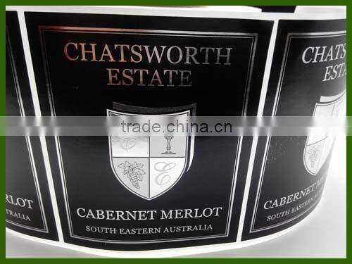 2015 New Guangzhou Custom Design Self-adhesive Cabernet Sticker Label