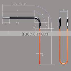 L shape Super MoSi2 heating element 1800