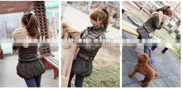 Wholesale Winter Ladies Fashion Hooded Scarf Mink Fur Poncho