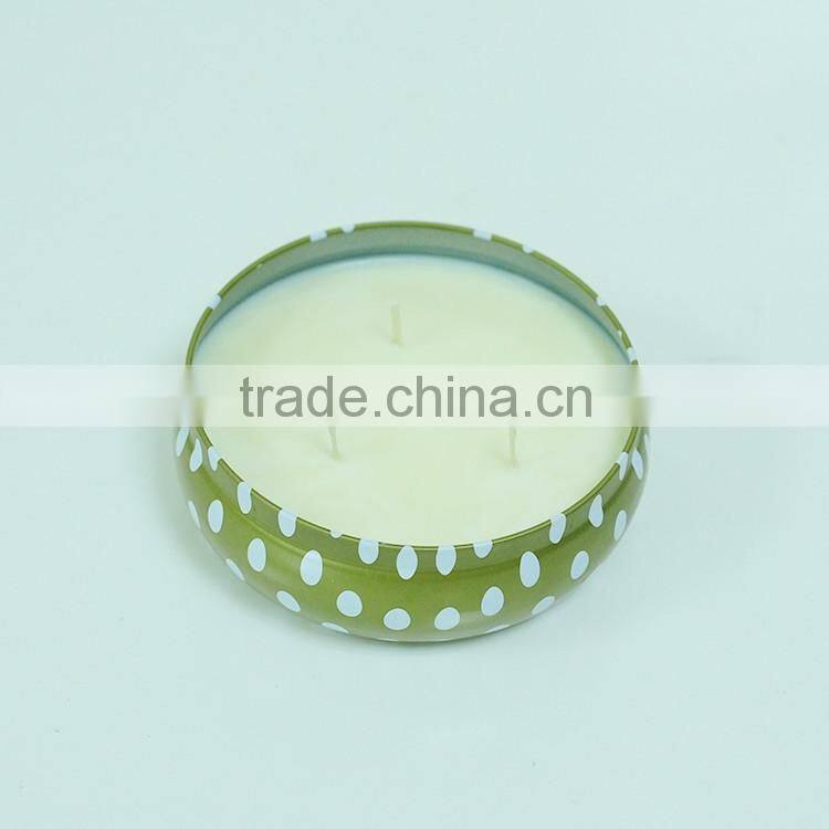 paraffin wax scented tin candle with metal lid