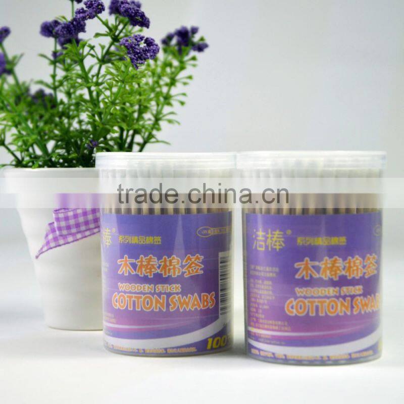 Lanxi Factory Wood Stick Cotton Buds Sterile Makeup Cotton Swabs