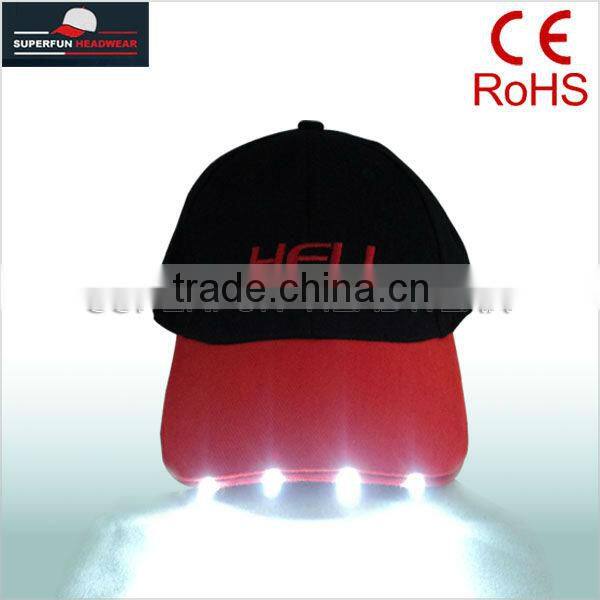 hot sale china cheapest price 100% cotton super brightness 5 LED caps