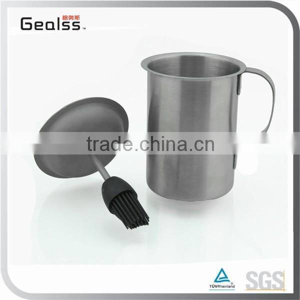 Useful BBQ Stainless steel Oil Silicone Brush And Sauce Oil Pot