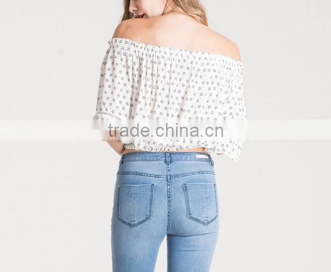 horizontal collar printed star fabrics half sleeve fashion sexy/latest casual shirt