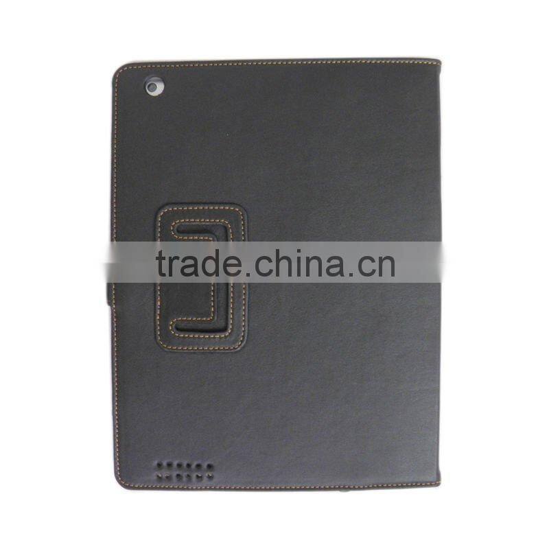 Leather Pouch Case Smart Cover Jacket w/ Stand for the New iPad 3 BLK 01
