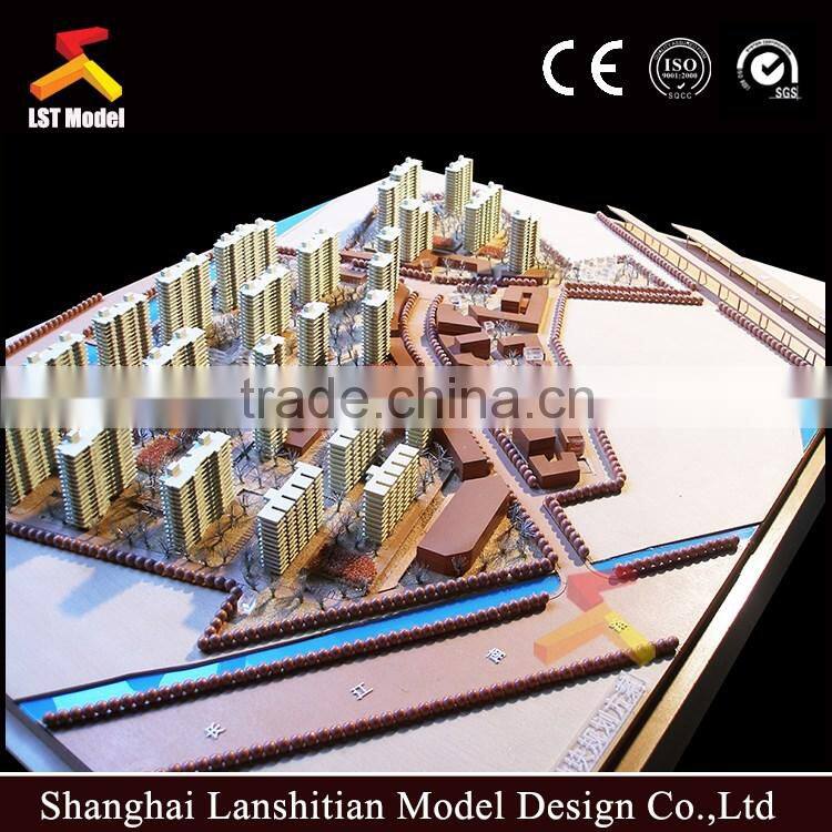 wood architectural model and 3d render for exhibition