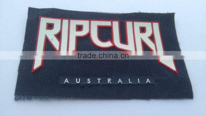 custom new style cotton back rubber label for garment
