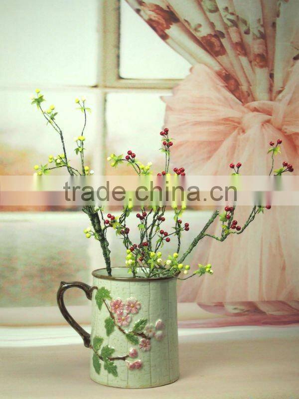 ceramic vase with lovely flower design