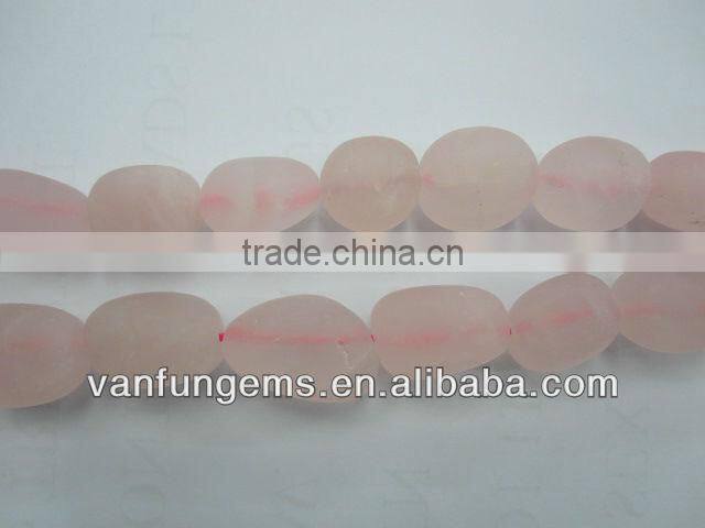 Natural madagascar rose quartz matted tumble