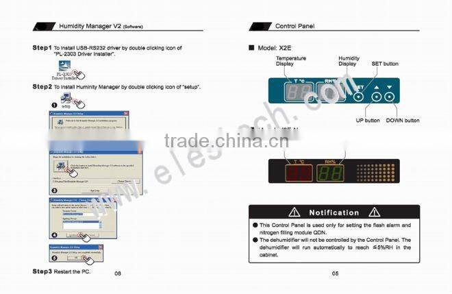 8-50% RH Dehumidifier Cabinet 5 shelves 624L